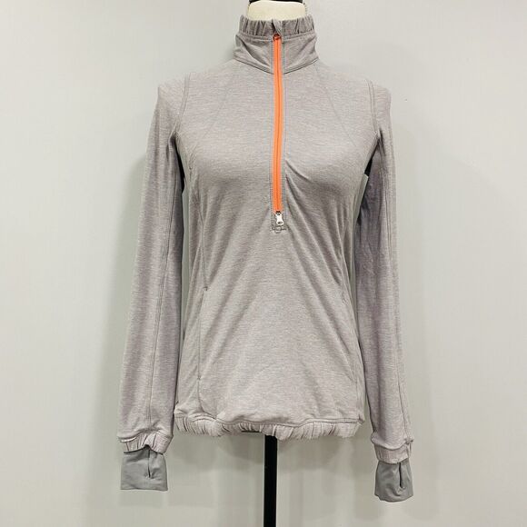 LULULEMON 4 Grey Forthright 1/2 Zip Pullover Running Outdoor Athleisure Shirt - Picture 1 of 16